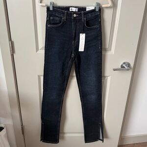 Zara Split Skinny Jeans in Dark Wash